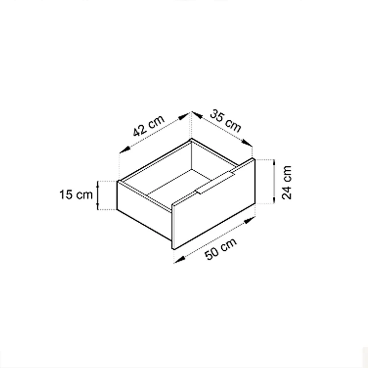 Credenza 105x86h cm 3 cassetti moderna antracite quercia Miller
