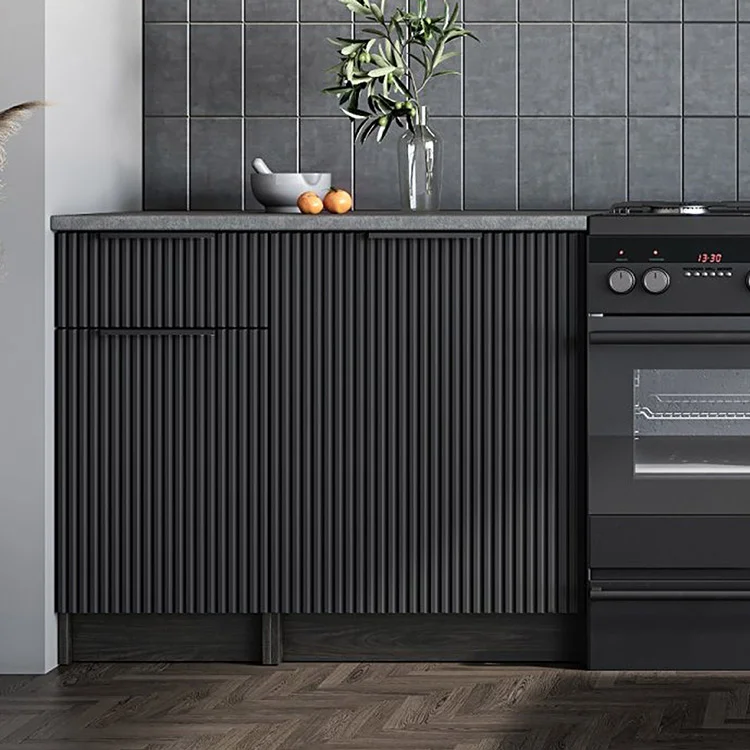 Cucina 240cm completa componibile moderna marmo nero grigio Yangon