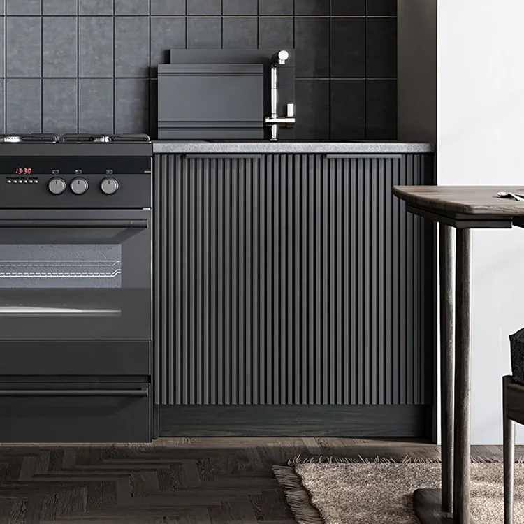Cucina 240cm completa componibile moderna marmo nero grigio Yangon