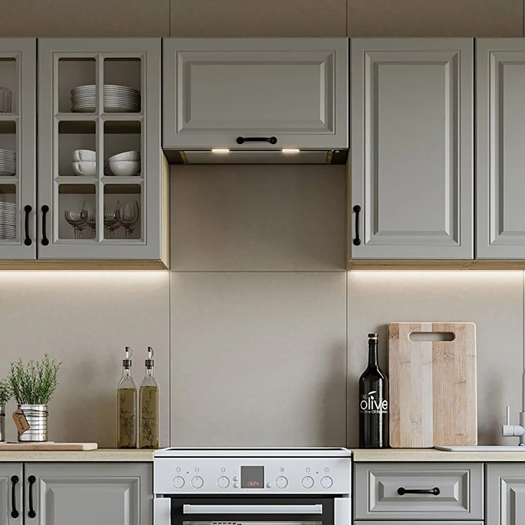 Cucina 240cm completa moderna shabby componibile grigio rovere Oxford