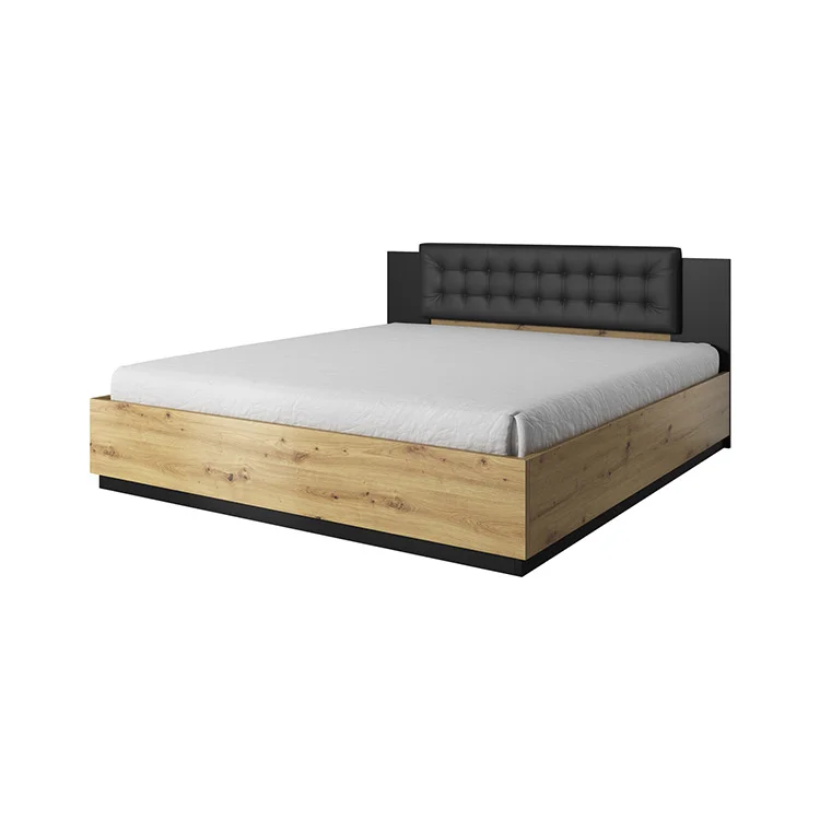 Letto 140x200cm alla francese rovere nero Vulcano