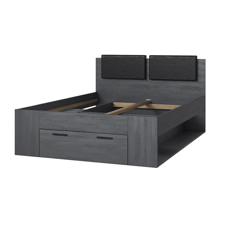 Letto alla francese 140x200cm con cassettone ossido Cortina Gihome®