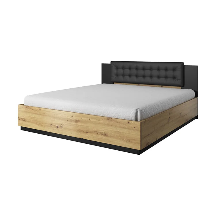 Letto alla francese contenitore 140x200cm rovere nero Vulcano