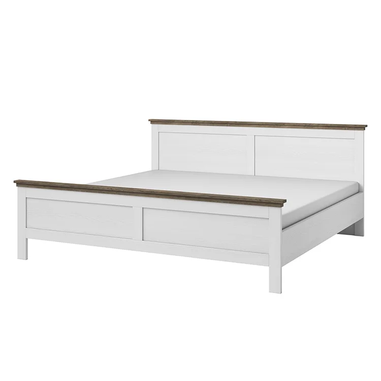 Letto 140x200cm alla francese design moderno bianco frassinato quercia Texel