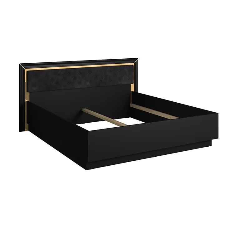 Letto matrimoniale oversize 180x200cm nero oro Benz