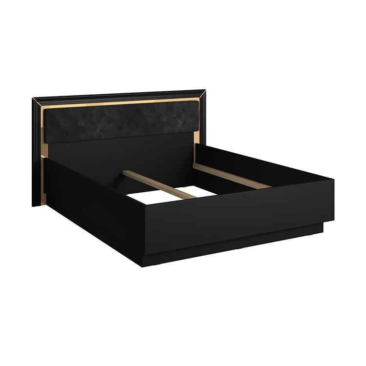 Letto matrimoniale standard 160x200cm nero oro Benz