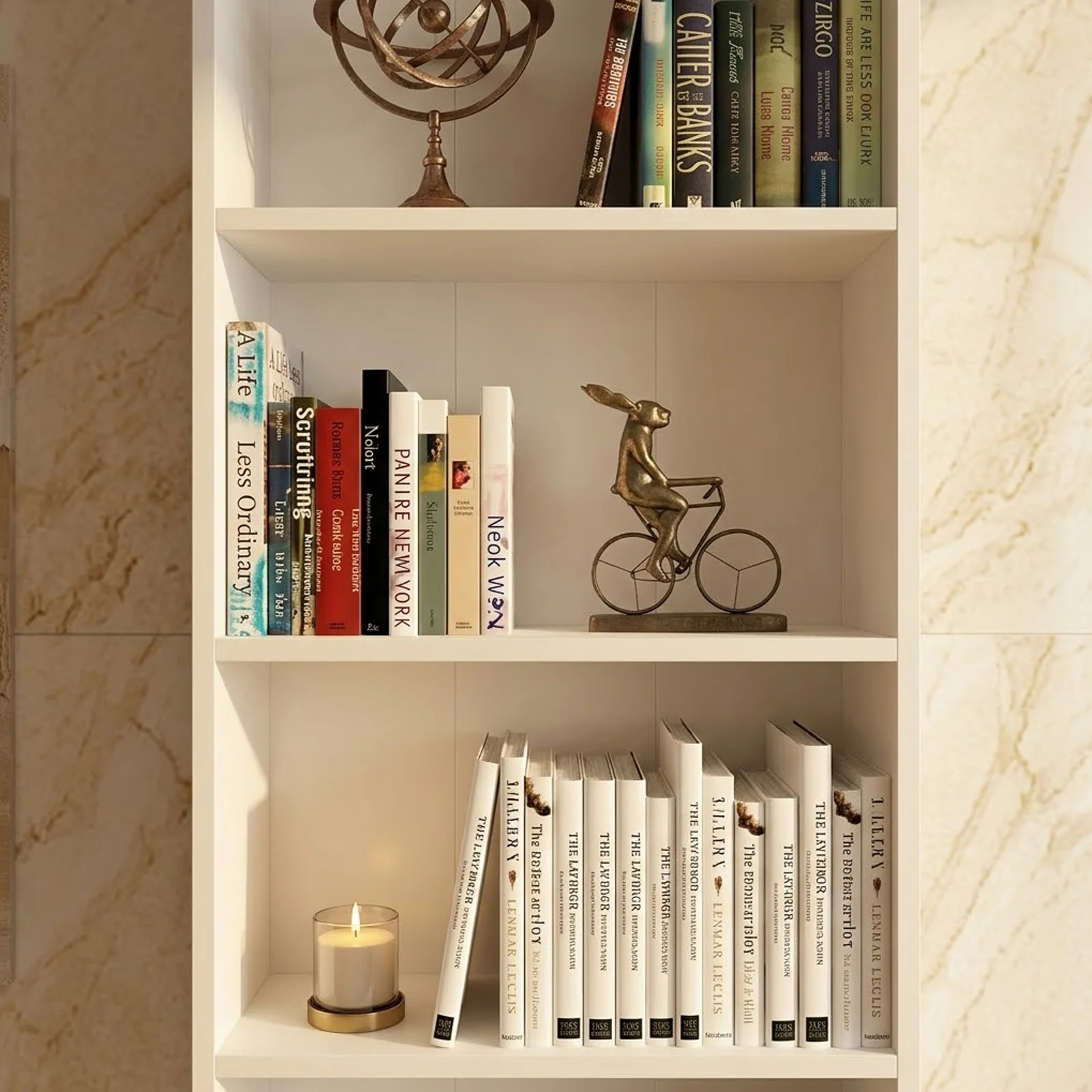 Libreria moderna 56x172cm 4 ripiani multiuso bianco Marvel
