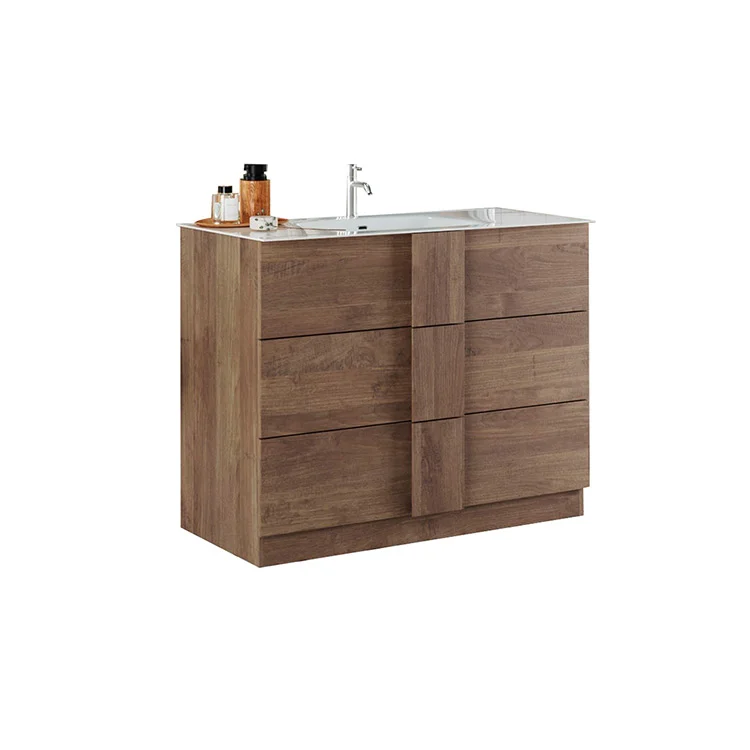 Mobile bagno a terra 100cm con lavabo 3 cassetti rovere Alvarez