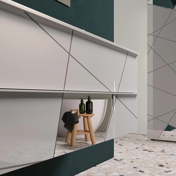Mobile bagno sospeso 100cm con lavabo e specchio bianco lucido specchi Olimpo