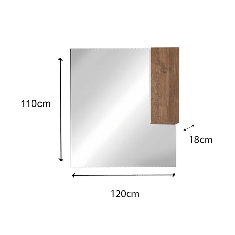 Mobile bagno sospeso 120cm con doppio lavabo e specchio rovere Alvarez