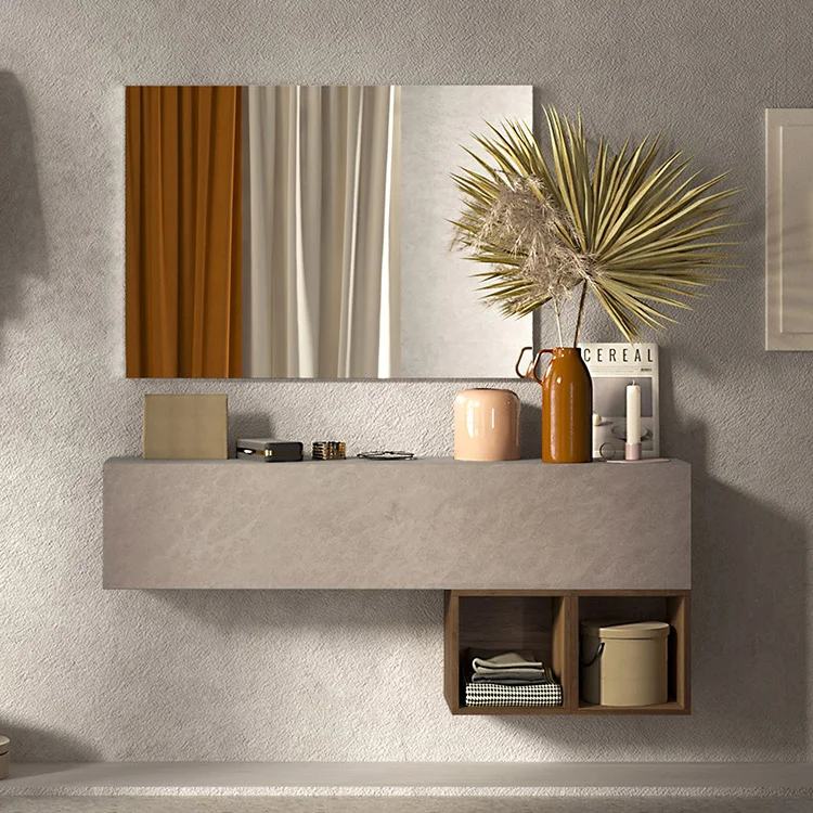 Mobile ingresso 138x88h cm 1 anta 2 cubi tortora rovere Sunset 55