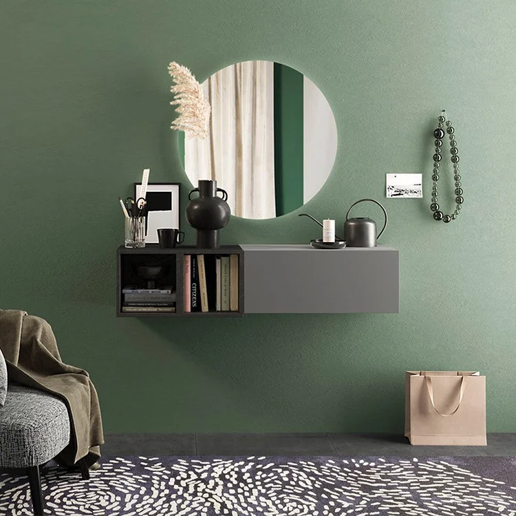 Mobile ingresso sospeso 125x29h cm 1 anta 2 cubotti  antracite grigio scuro Sunset 56