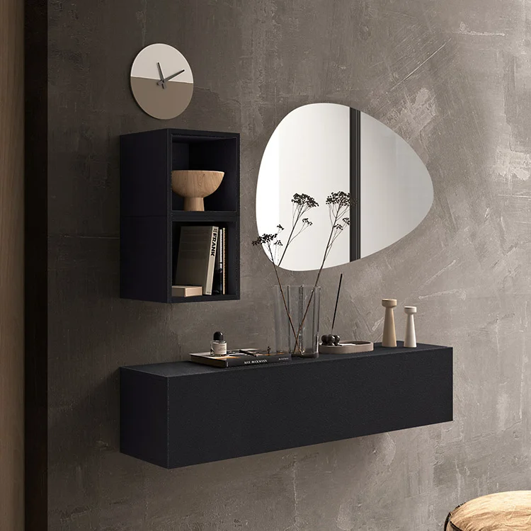 Mobile ingresso sospeso 138x140h cm 1 anta 2 cubotti ossido nero Sunset 59