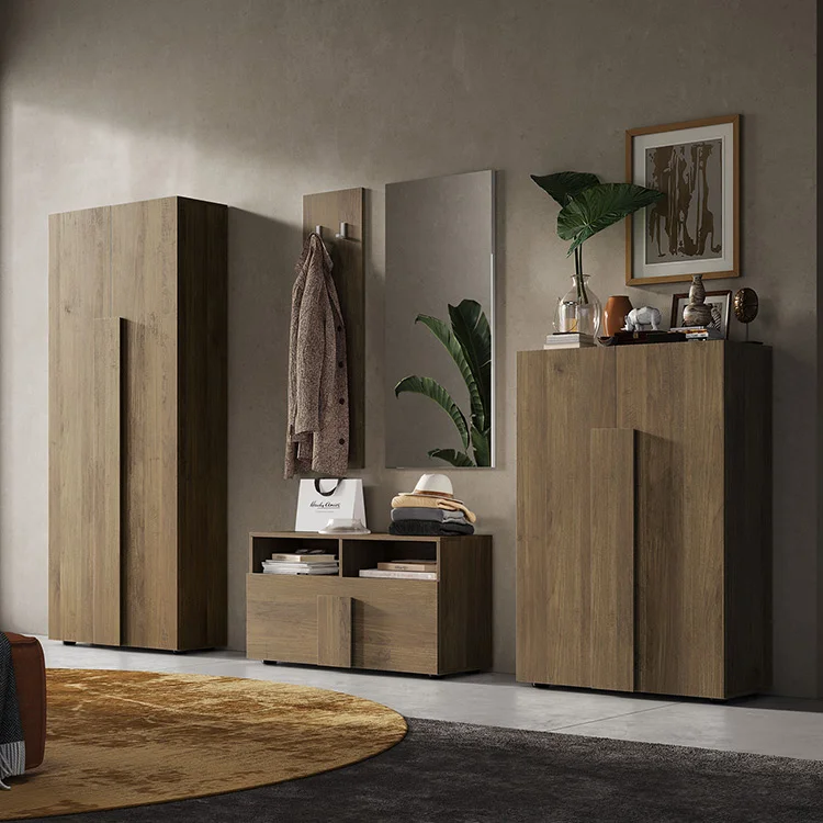 Mobile ingresso 78x187h cm appendiabiti rovere scuro Alvarez