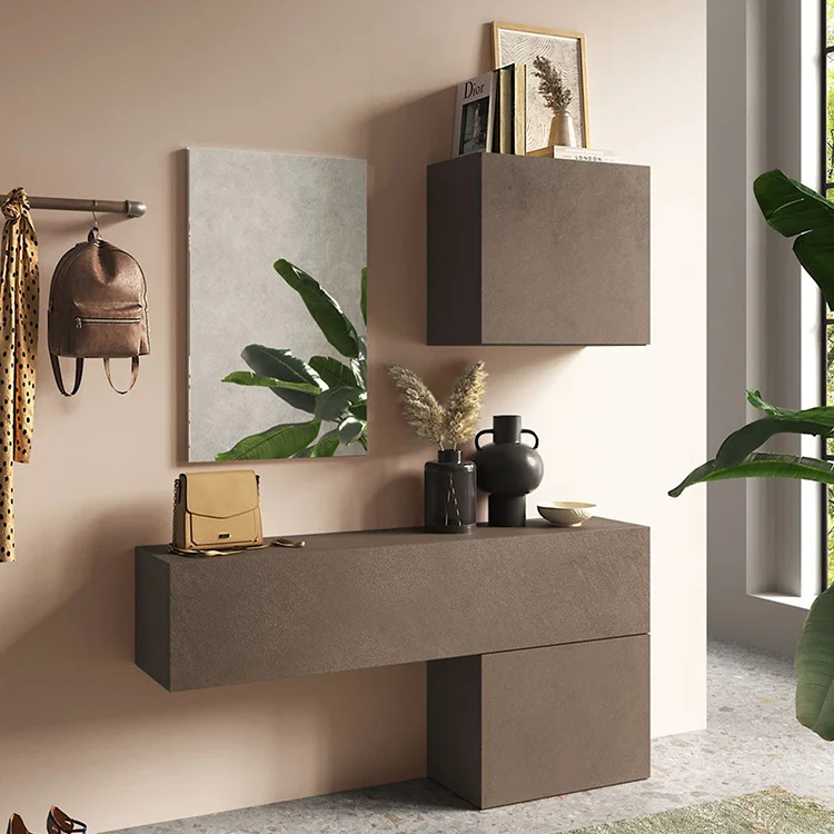 Mobile ingresso 138x170h cm moderno marrone bronzo Sunset 58