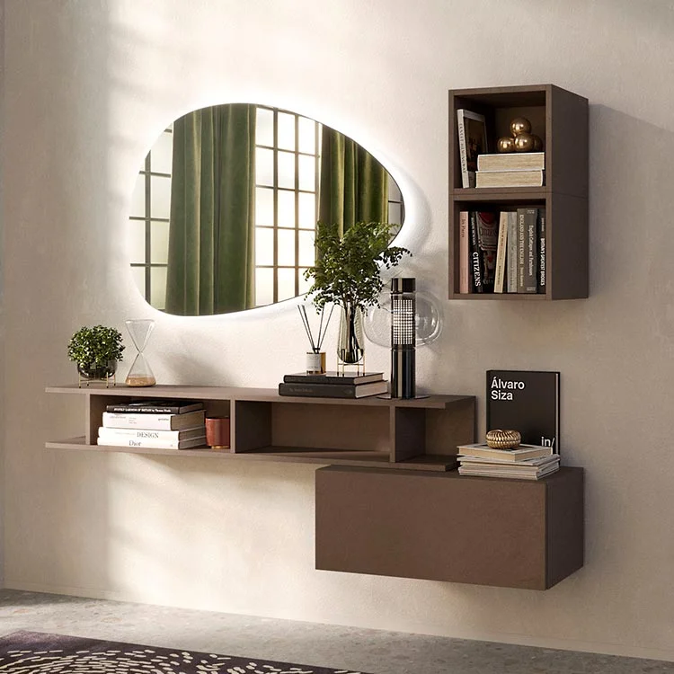 Mobile ingresso 165x140h cm moderno marrone bronzo Sunset 61