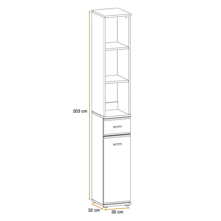 Mobile ingresso 90x203h cm moderno rovere antracite stampa a righe Arizona Gihome®