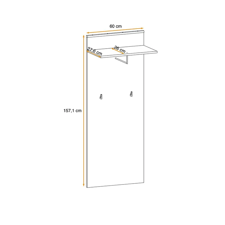 Mobile ingresso 90x203h cm moderno rovere antracite stampa a righe Arizona Gihome®