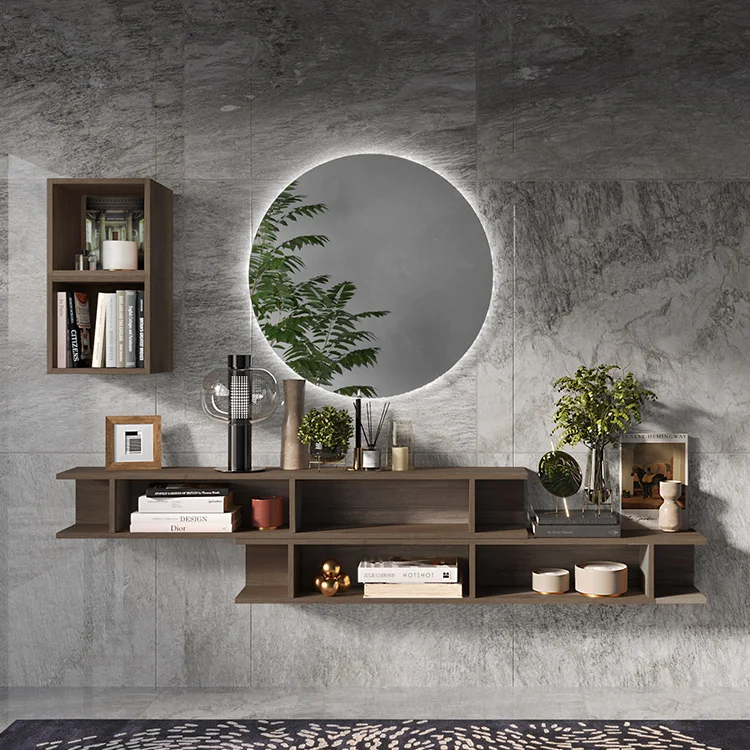 Mobile ingresso 210x140h cm vani a vista rovere scuro Sunset 60