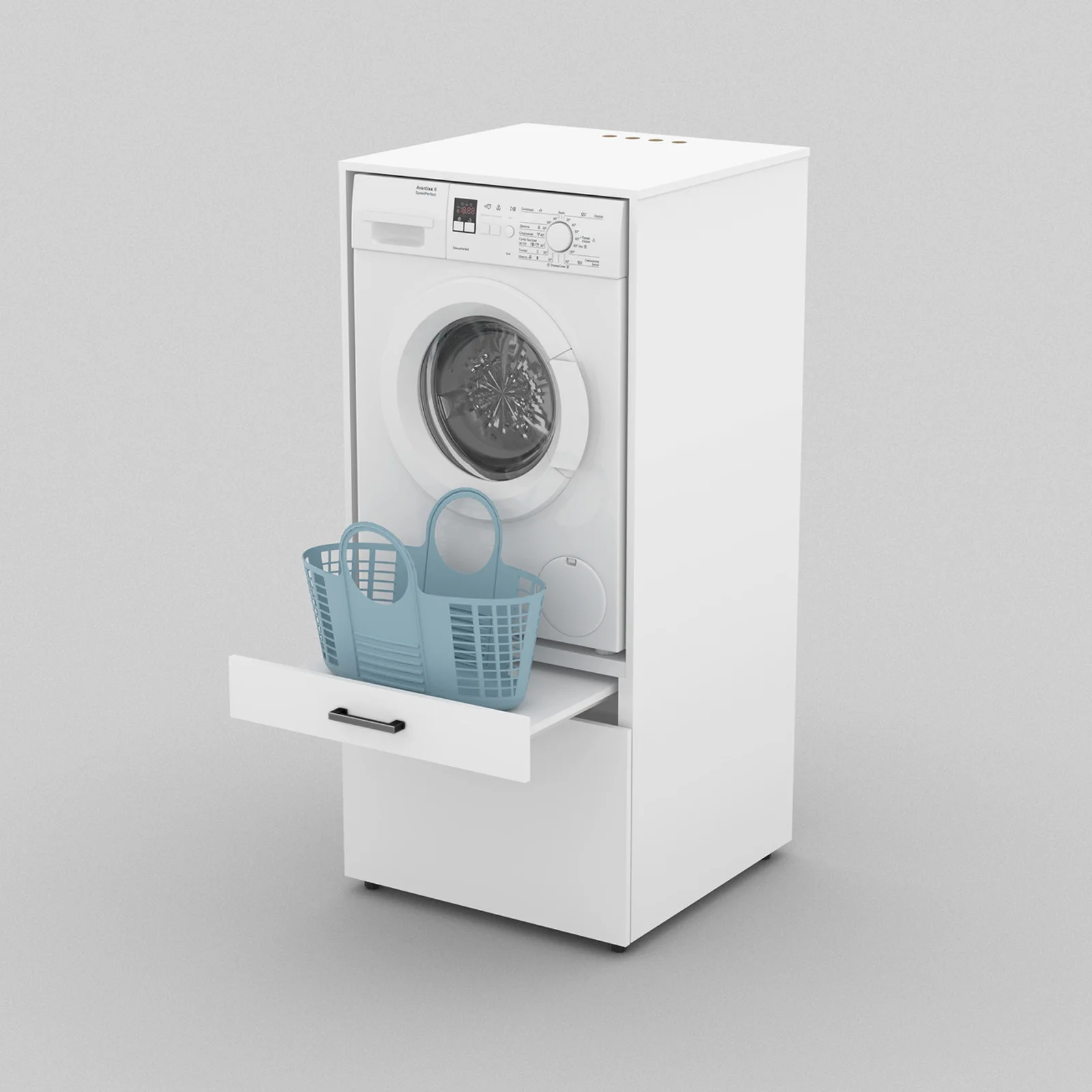 Mobile lavatrice 67x144h cm con cassettone bianco Water