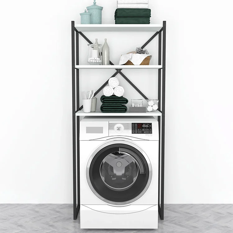 Mobile lavatrice 66x160h cm industrial metallo bianco Canarie