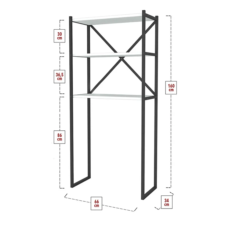 Mobile lavatrice 66x160h cm industrial metallo bianco Canarie