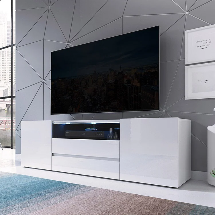 Mobile porta TV 137x43h cm moderno soggiorno bianco Rice