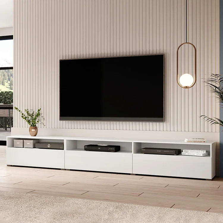 Mobile porta TV 270x42h cm moderno bianco Emotion Gihome®