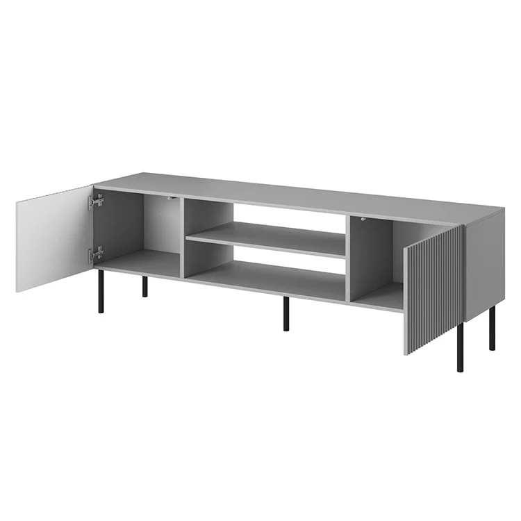 Mobile porta TV 180x57h cm soggiorno grigio chiaro nero Cadice