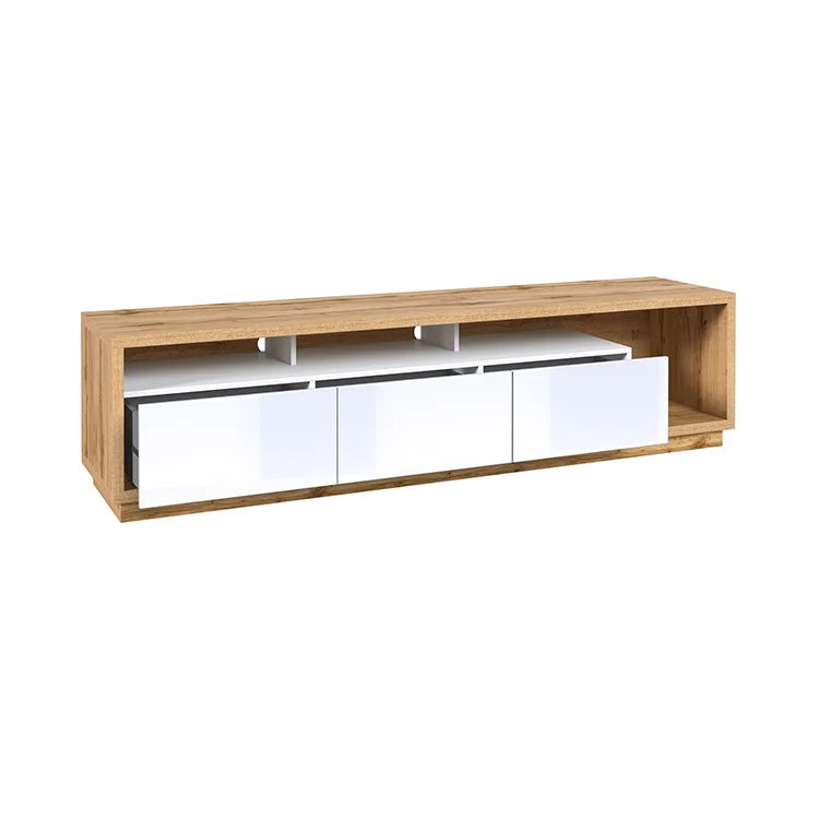 Mobile porta TV 200x50h cm soggiorno bianco lucido rovere Favorita