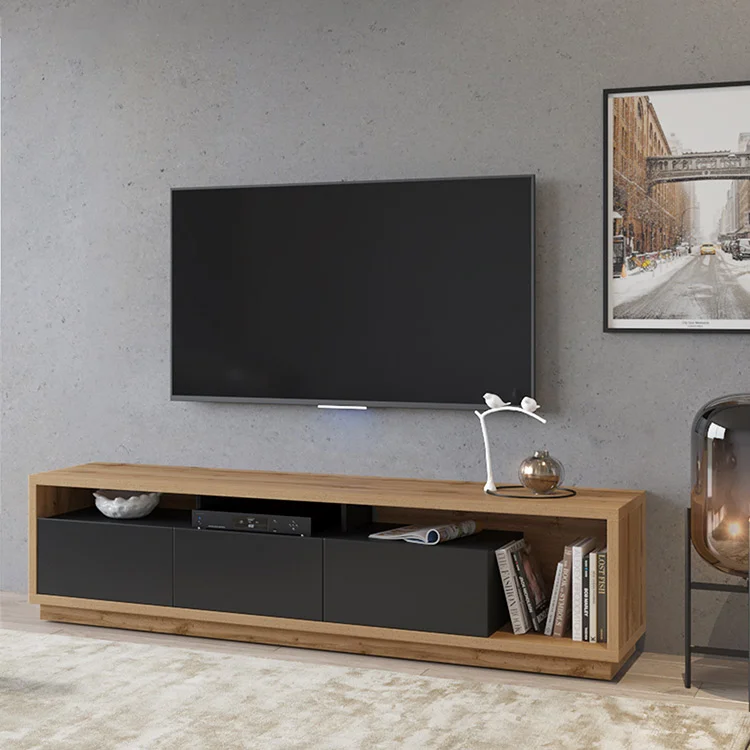 Mobile porta TV 200x50h cm soggiorno rovere nero Favorita