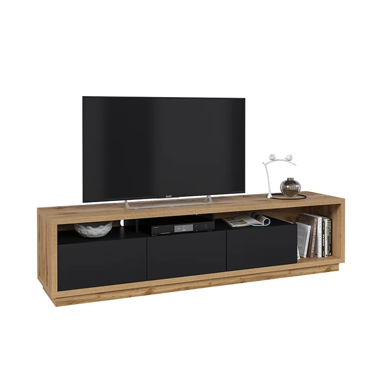 Mobile porta TV 200x50h cm soggiorno rovere nero Favorita