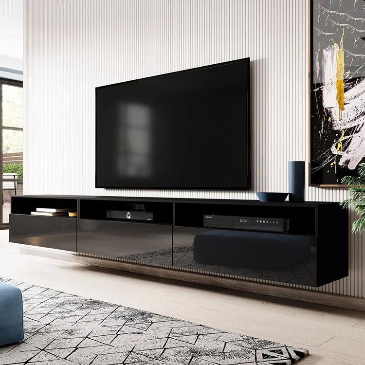 Mobile porta TV sospeso 270x42h cm nero Emotion Gihome®
