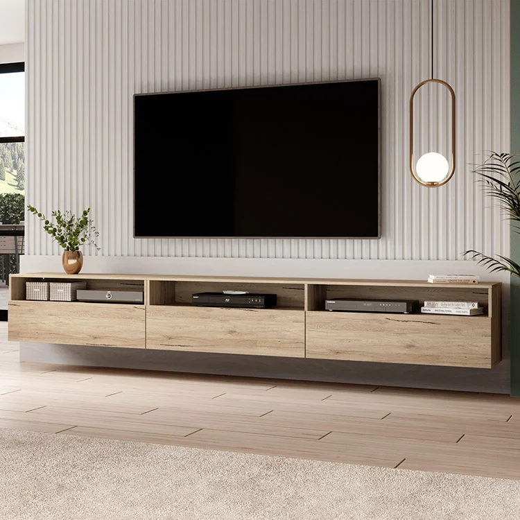 Mobile porta TV sospeso 270x42h cm rovere Emotion Gihome®