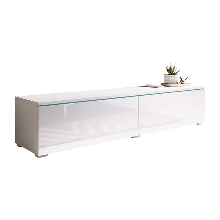 Mobile porta TV sospeso 140x30h cm soggiorno bianco lucido Silvia