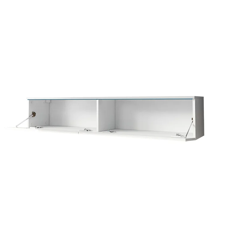 Mobile porta TV sospeso 140x30h cm soggiorno bianco lucido Silvia