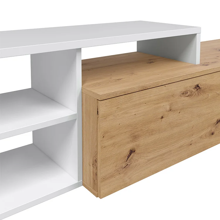 Parete attrezzata 220x135h cm soggiorno rovere bianco artico Patrol