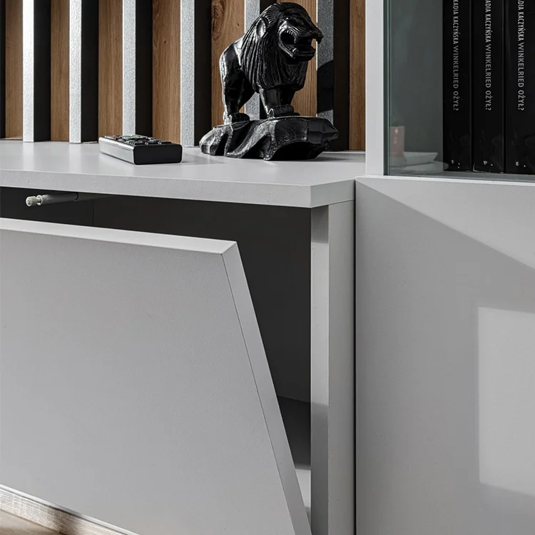 Parete attrezzata sospesa 220x148h cm nero rovere grigio perla Violina