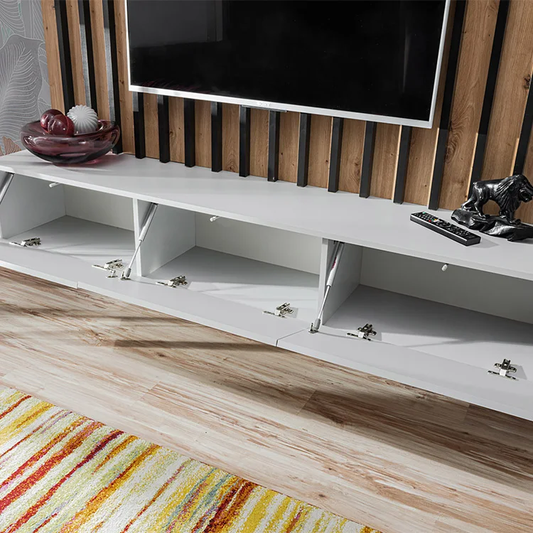 Parete attrezzata sospesa 220x148h cm nero rovere grigio perla Violina