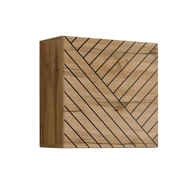 Pensile 60x60cm sospeso rovere con serigrafia nera Geo