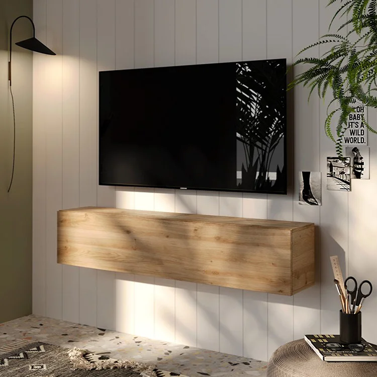 Pensile orizzontale 138x29h cm 1 anta reversibile moderno rovere chiaro Sunset