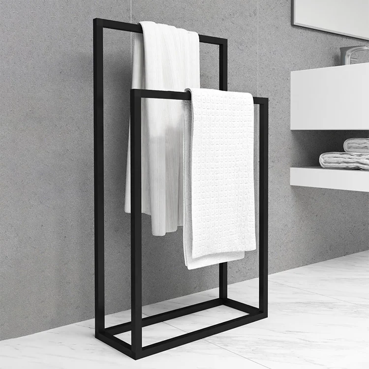 Portasciugamani da bagno 50x89cm metallo nero Yapen