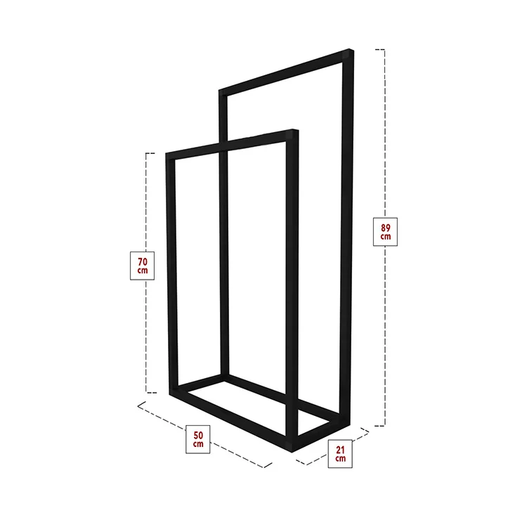 Portasciugamani da bagno 50x89cm metallo nero Yapen