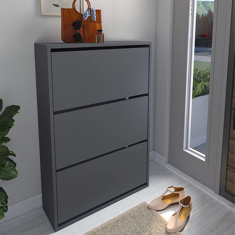 Scarpiera ingresso 74x110h cm moderna antracite Palmaria