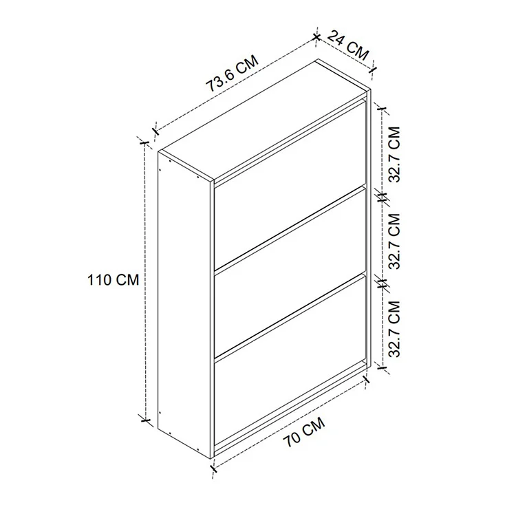 Scarpiera ingresso 74x110h cm moderna antracite Palmaria