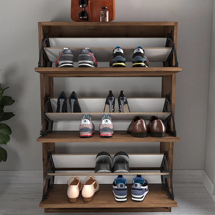 Scarpiera in rattan per ingresso Organizzatore scarpiera sottile, con 2 Scarpiera in rattan per ingresso Organizzatore scarpiera sottile, con 2