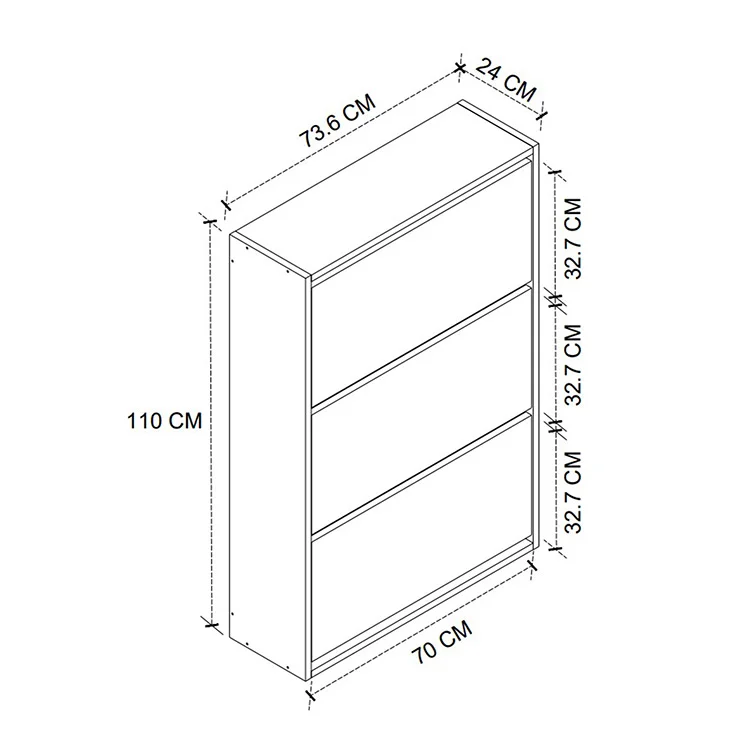 Scarpiera ingresso 74x110h cm moderna rovere Palmaria