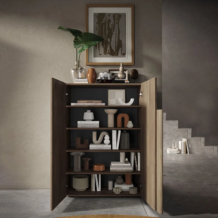 Mobile multiuso ingresso 78x116h cm scarpiera rovere scuro Alvarez