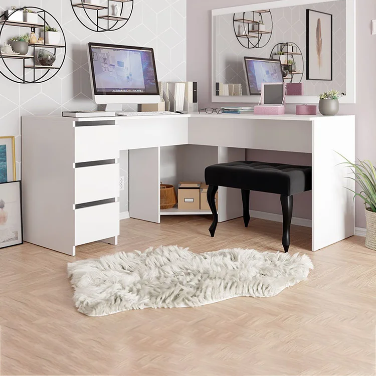 Scrivania angolare 142x142cm bianco Chantal