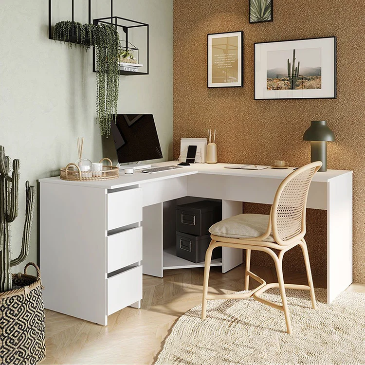 Scrivania angolare 142x142cm bianco Chantal